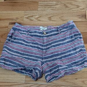 British Khaki Women's Striped Shorts - Blue, Pink, White